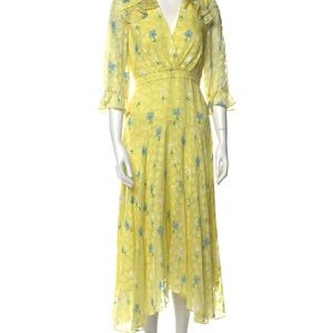 Saloni floral yellow dress